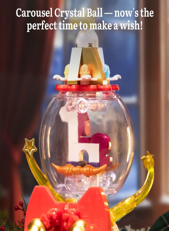 PANTASY Christmas Tree Building Block Set,Large Holiday Model with Built-in LED Lights,Crystal Ball Topper, Vintage Train,Snowman,Gingerbread House & Mini Ornaments,Festive Decoration for Adults&Kids - Image 5